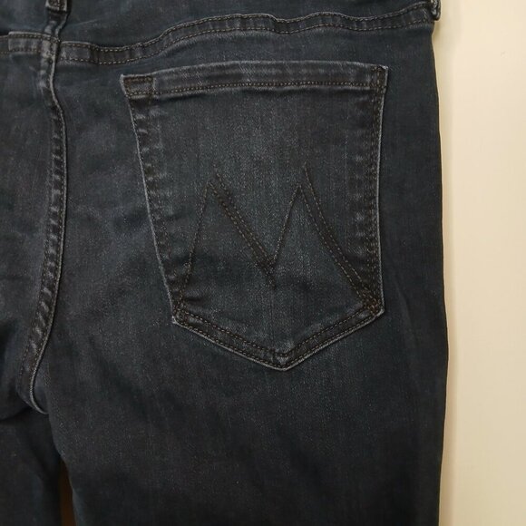 MOTHER The Looker Ankle Fray Jeans in Blackbird Black Size 30 - Picture 7 of 11